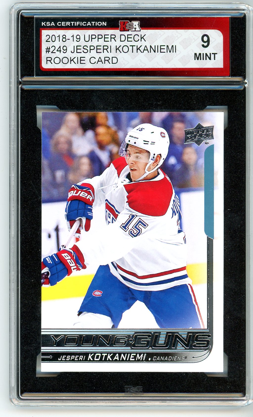 2018/19 Upper Deck Jesperi Kotkaniemi Graded Rookie Card #249 KSA 9