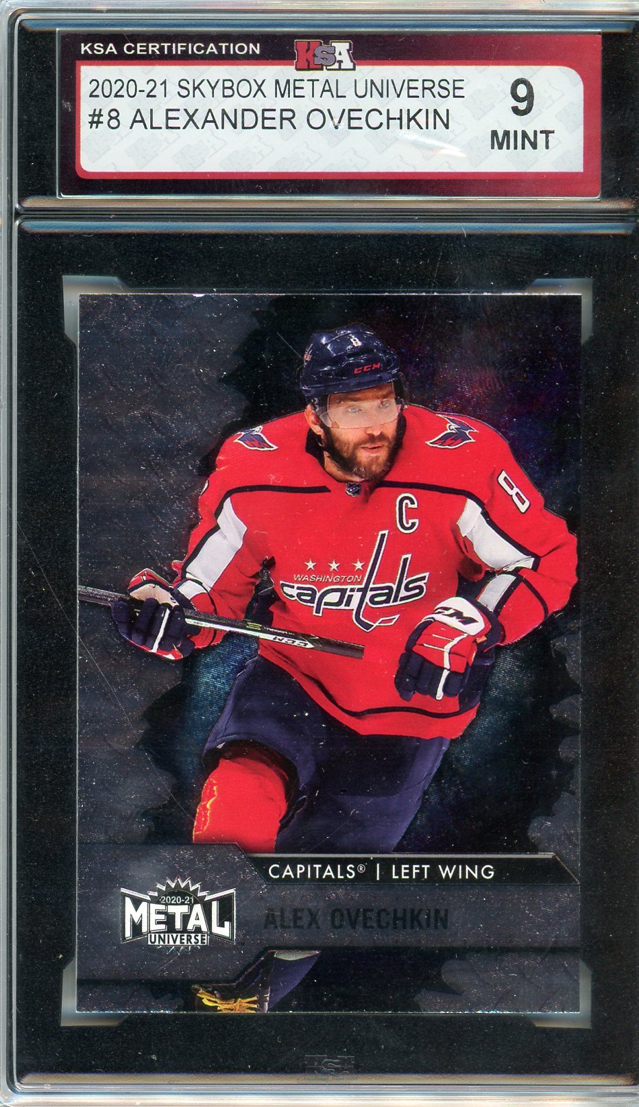 2020/21 Skybox Metal Universe Alexander Ovechkin Graded Card #8 KSA 9