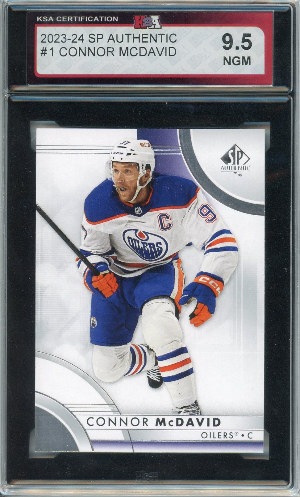 2023/24 UD SP Authentic Connor McDavid Graded Card KSA 9.5