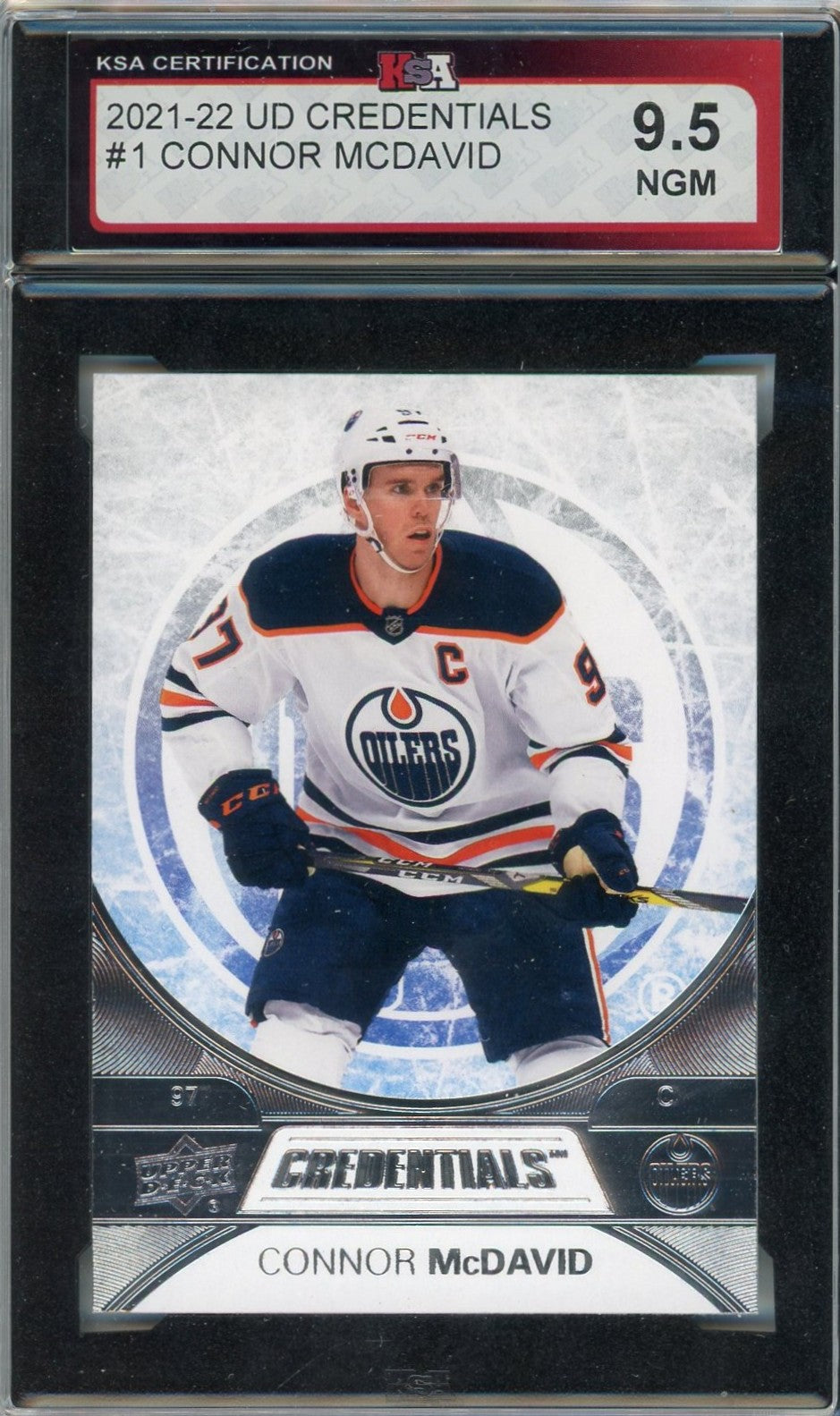 2021/22 Upper Deck Credentials Connor McDavid Graded Card #1 KSA 9.5