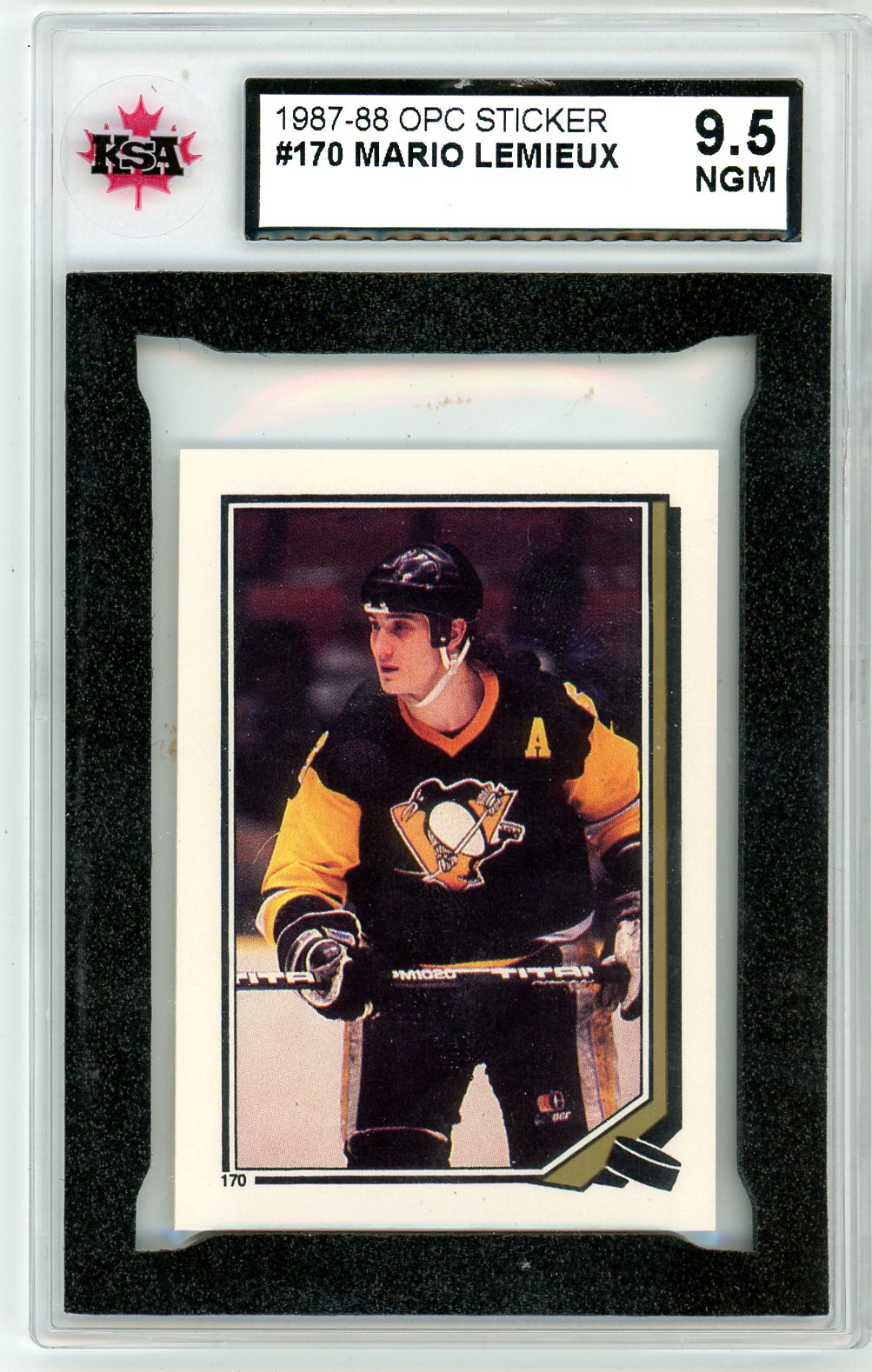 1987/88 OPC O-Pee-Chee Mario Lemieux Graded Card #170 KSA 9.5