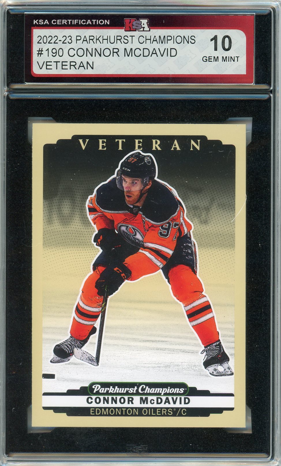 2022/23 Parkhurst Champions Connor McDavid Veteran Graded Card #190 KSA 10