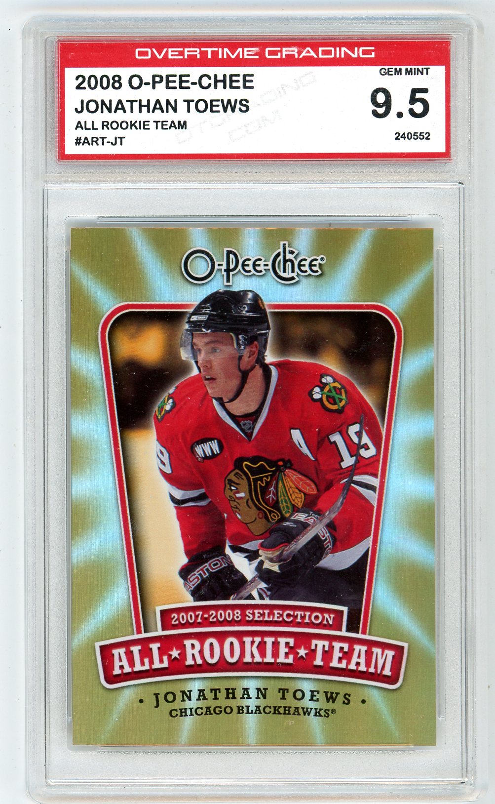 2008 OPC O-Pee-Chee Jonathan Toews Graded Rookie Card OTG 9.5