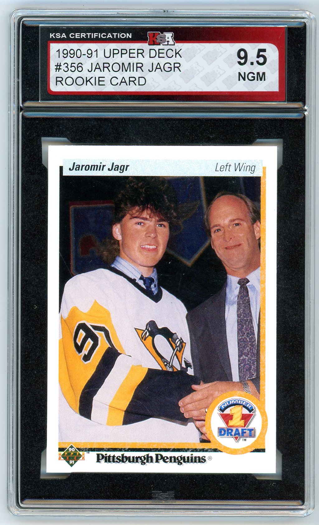 1990/91 Upper Deck Jaromir Jagr Graded Rookie Card #356 KSA 9.5