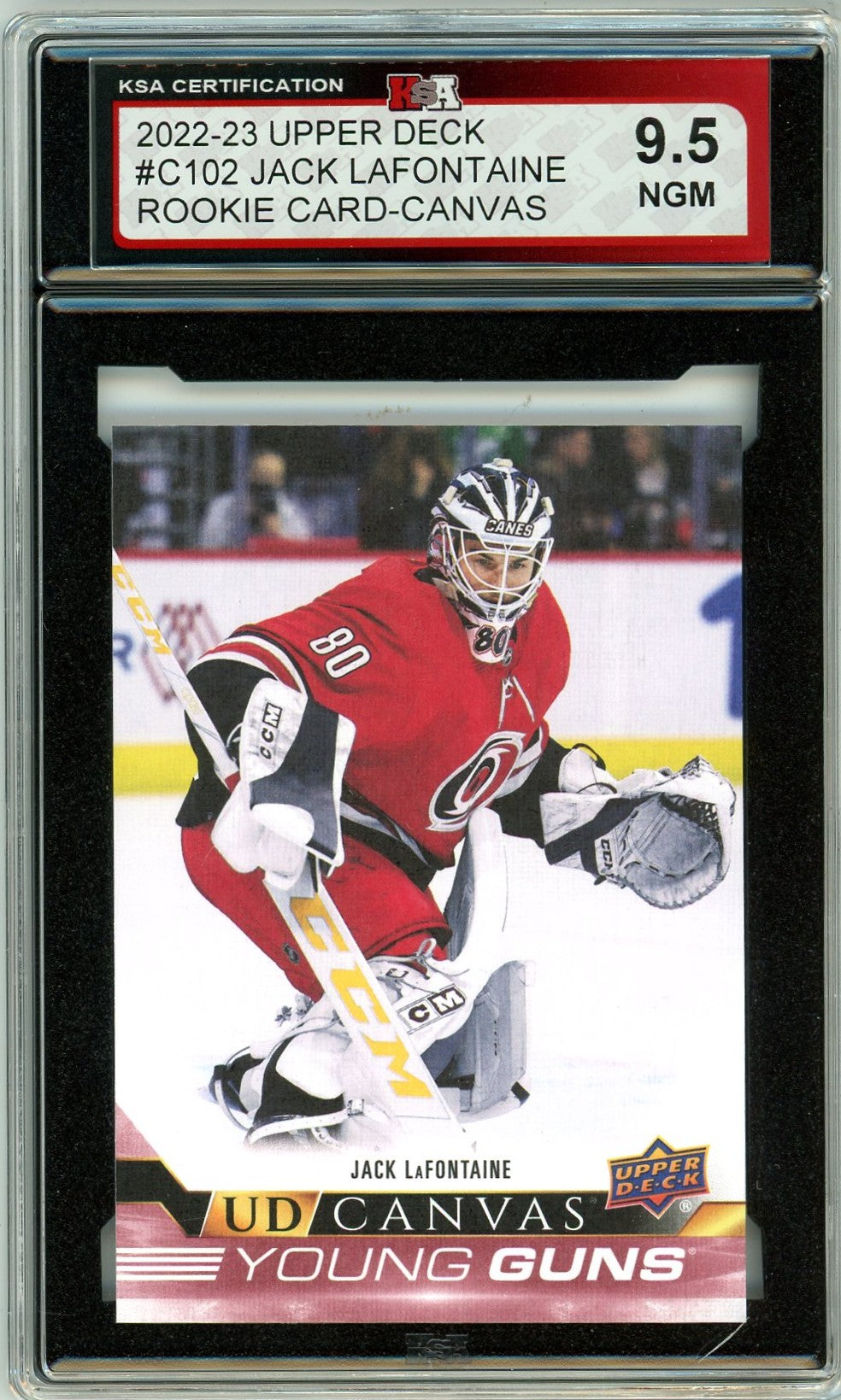 2022/23 Upper Deck Canvas Jack LaFontaine Graded Rookie Card #C102 KSA 9.5