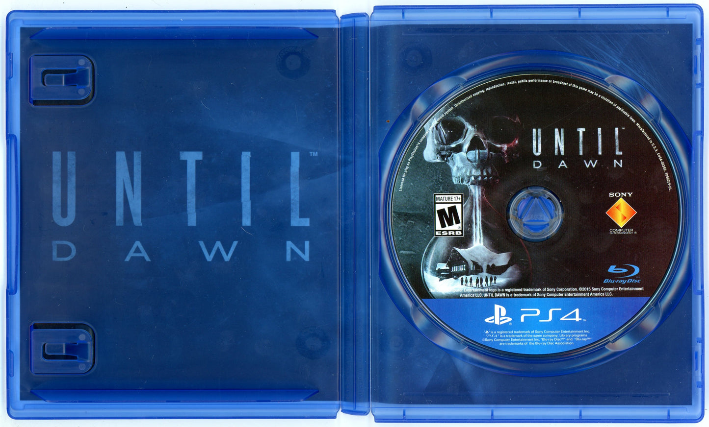 2015 Supermassive Until Dawn Playstation 4 Video Game Disc In Box