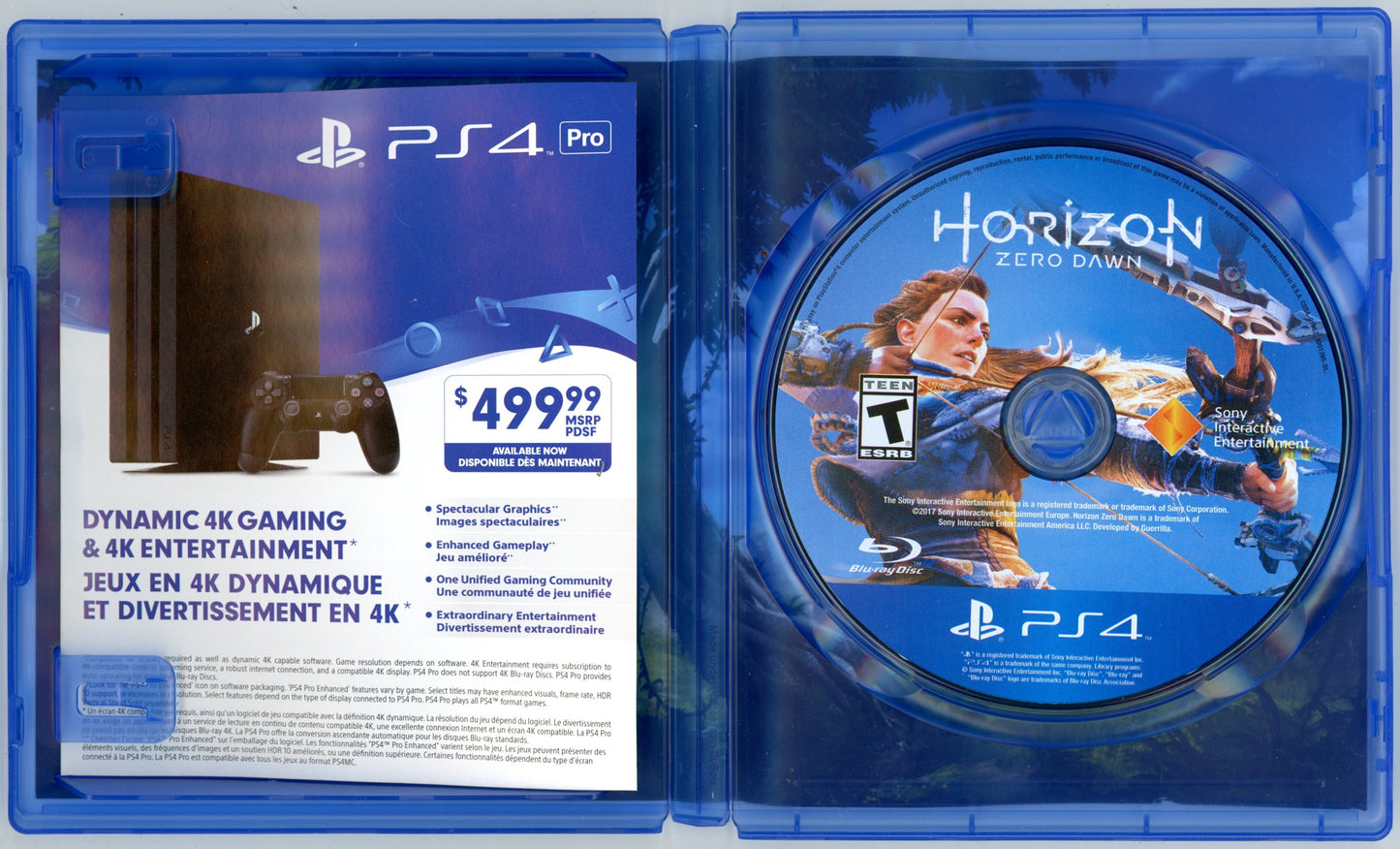 2017 Guerrilla Horizon Zero Dawn Playstation 4 Video Game Disc In Box