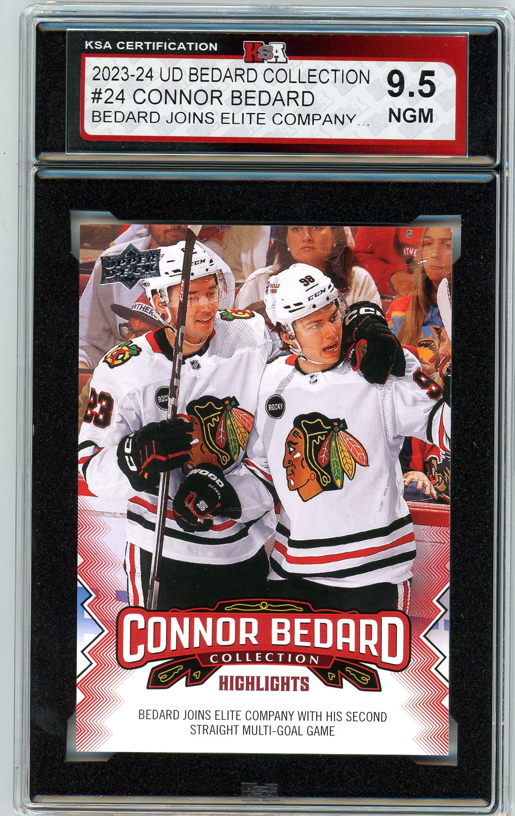 2023/24 Upper Deck Bedard Collection Bedard Joins Elite Company Graded Card #24 KSA 9.5