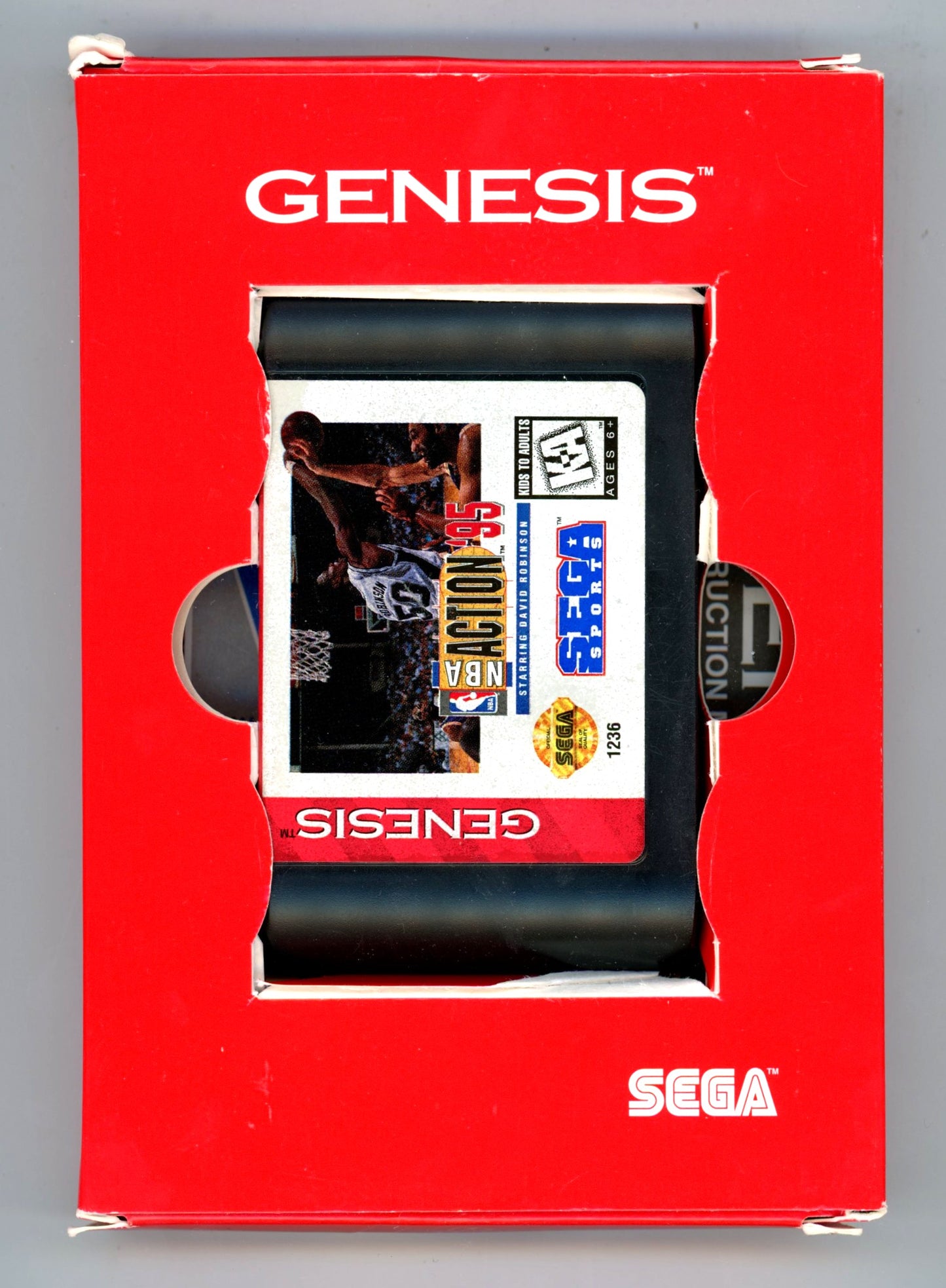 1995 Sega Sports NBA Action '95 Sega Genesis Video Game Cartridge in Box