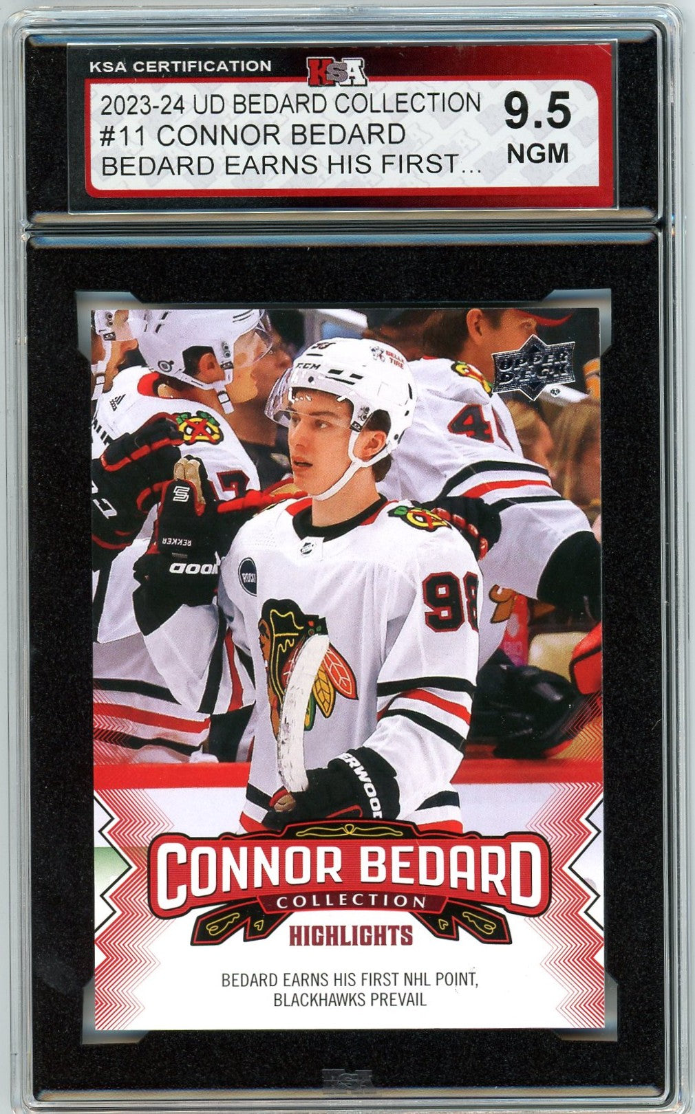 2023/24 Upper Deck Bedard Collection Bedard Earns Graded Card #11 KSA 9.5