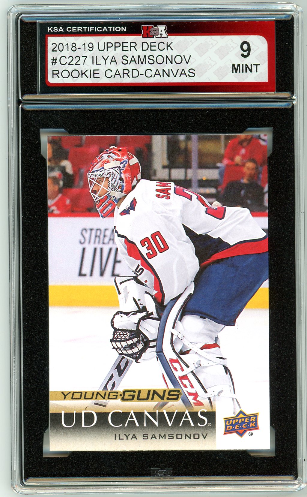 2018/19 Upper Deck Canvas Ilya Samsonov Graded Rookie Card #C227 KSA 9