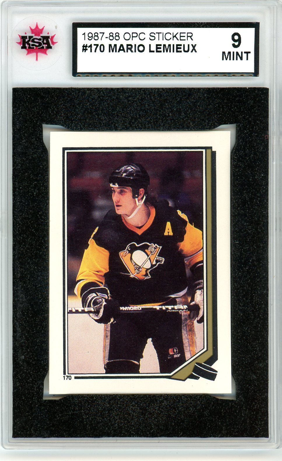 1987/88 OPC O-Pee-Chee Mario Lemieux Graded Card #170 KSA 9