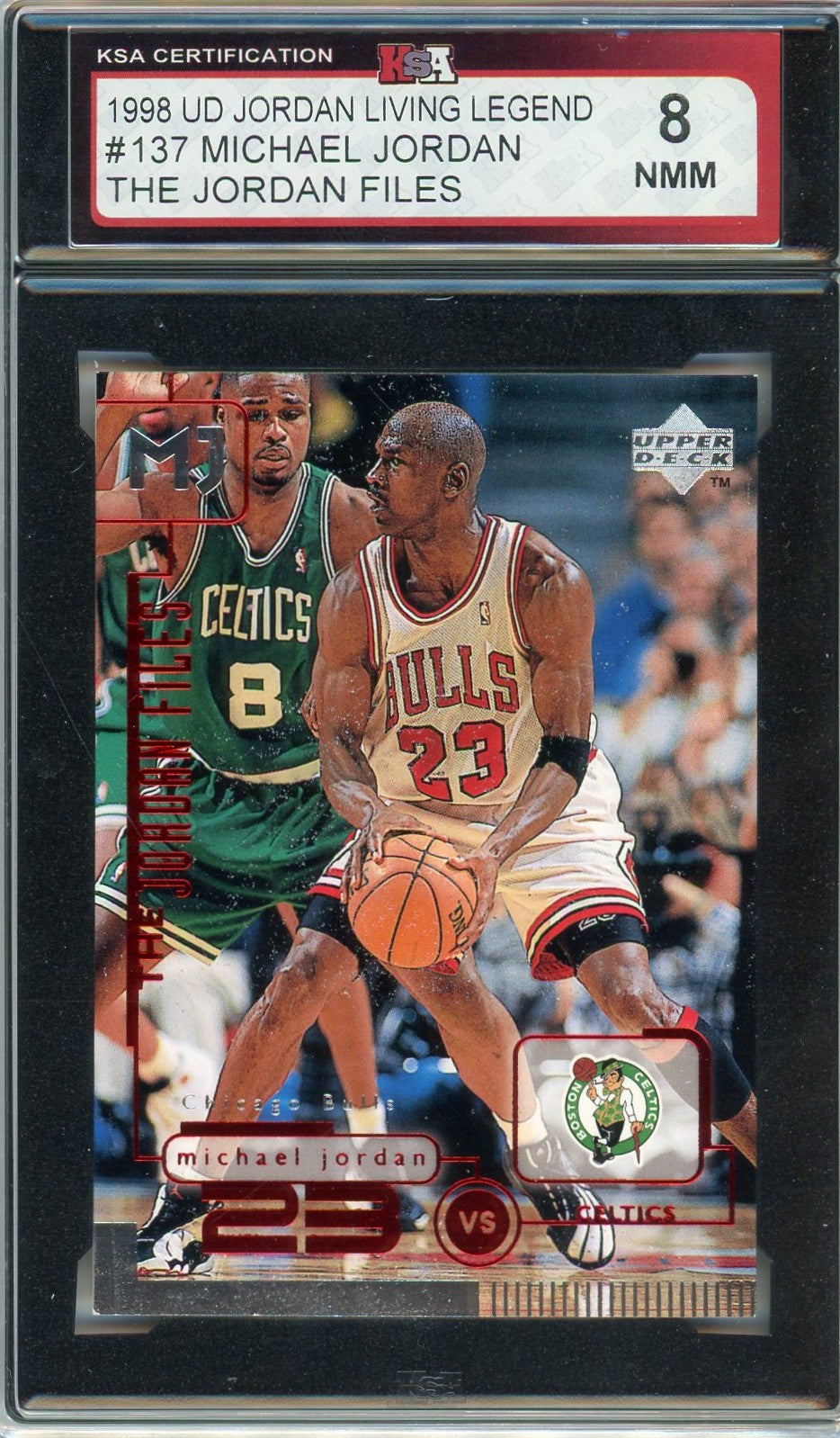 1998 UD Michael Jordan Living Legend The Jordan Files #137 Graded Card KSA 8