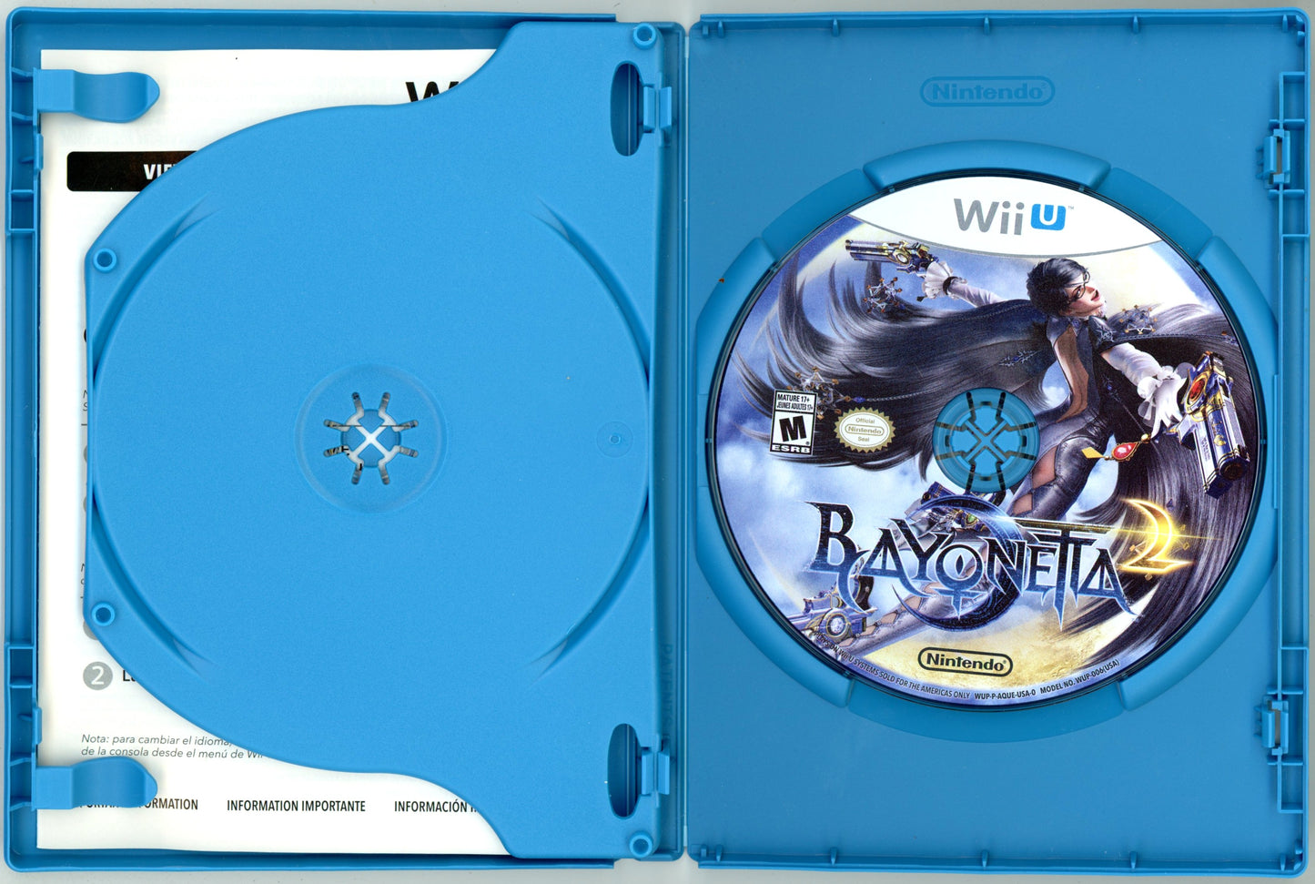 2014 Nintendo Bayonetta 2 + Bonus Game Wii U Video Game 2-Disc Set In Box