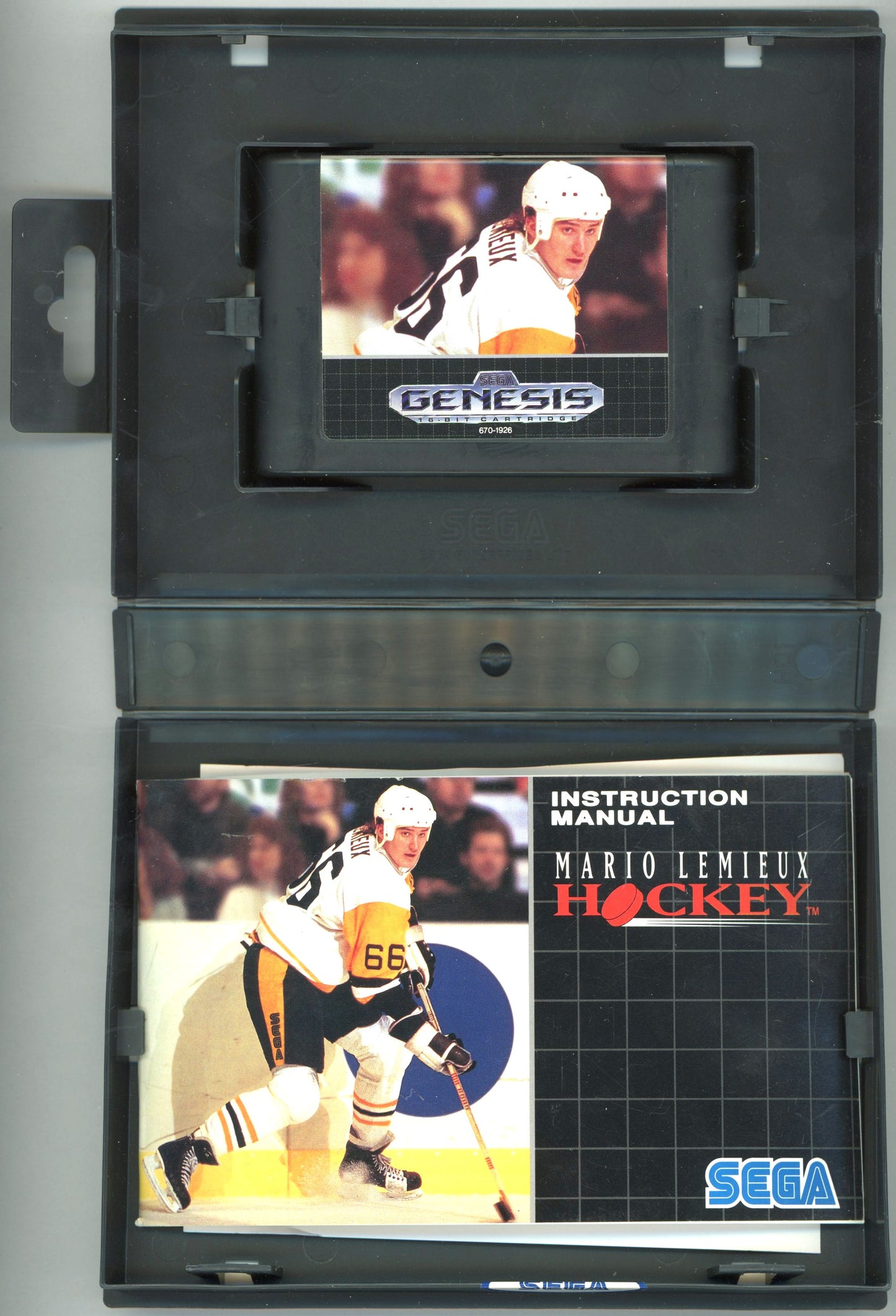 1991 Mario Lemieux Hockey Sega Genesis Video Game Cartridge Complete in Box