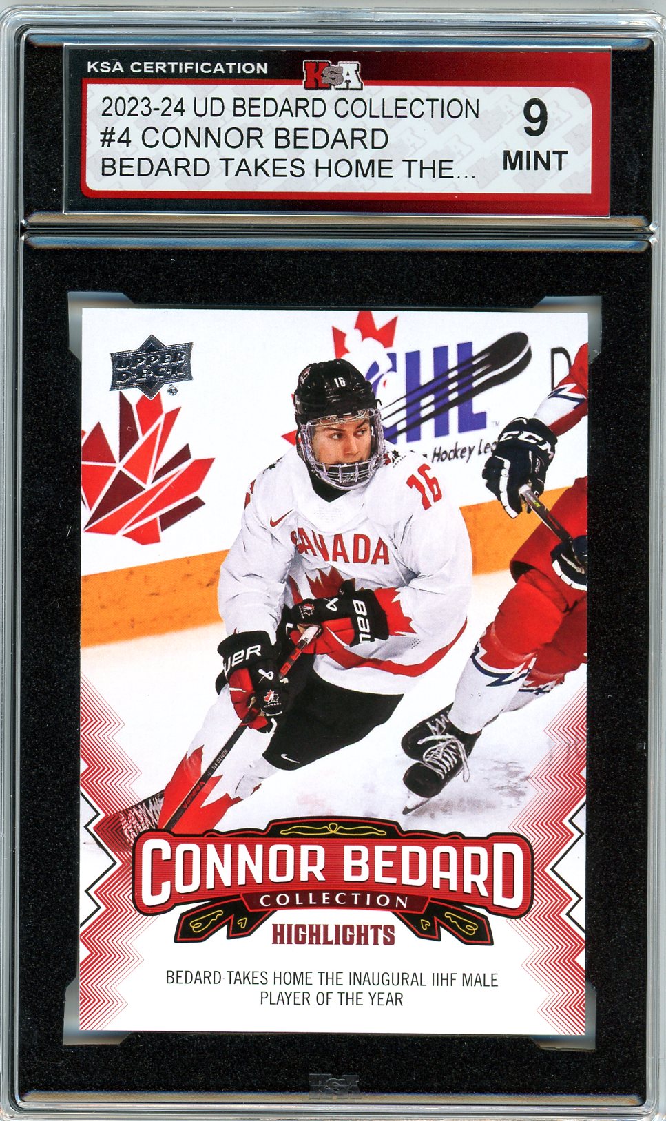 2023/24 Upper Deck Bedard Collection Bedard Takes Home Graded Card #4 KSA 9