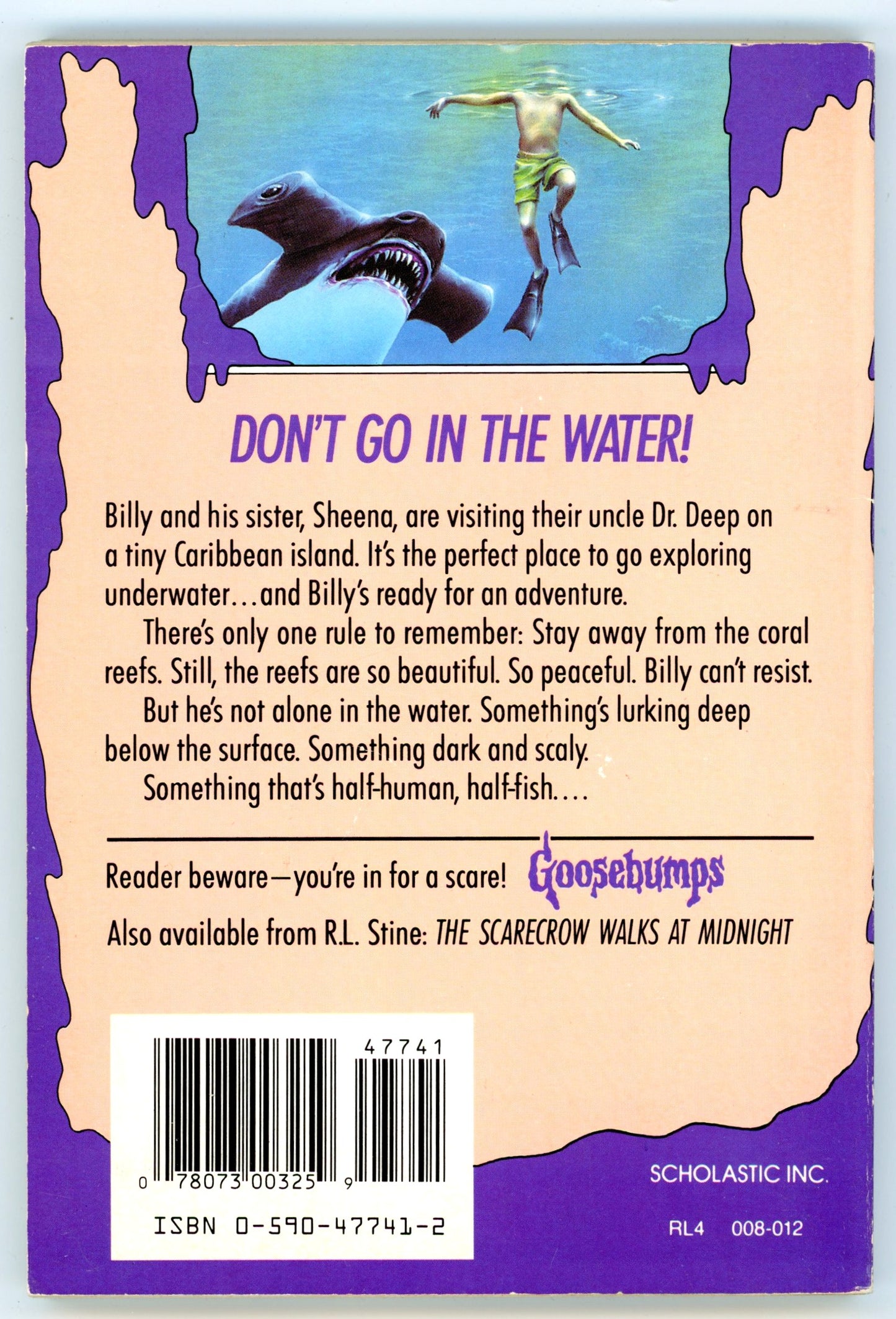1994 Scholastic Goosebumps "Deep Trouble" Vintage Paperback Book