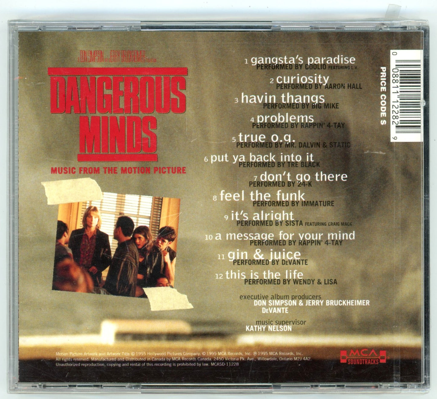 Dangerous Minds (1995) Motion Picture Soundtrack Vintage CD Michelle Pfeiffer