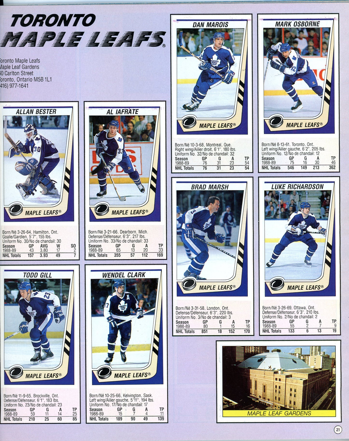1989/90 Panini NHL Hockey Complete Sticker Album