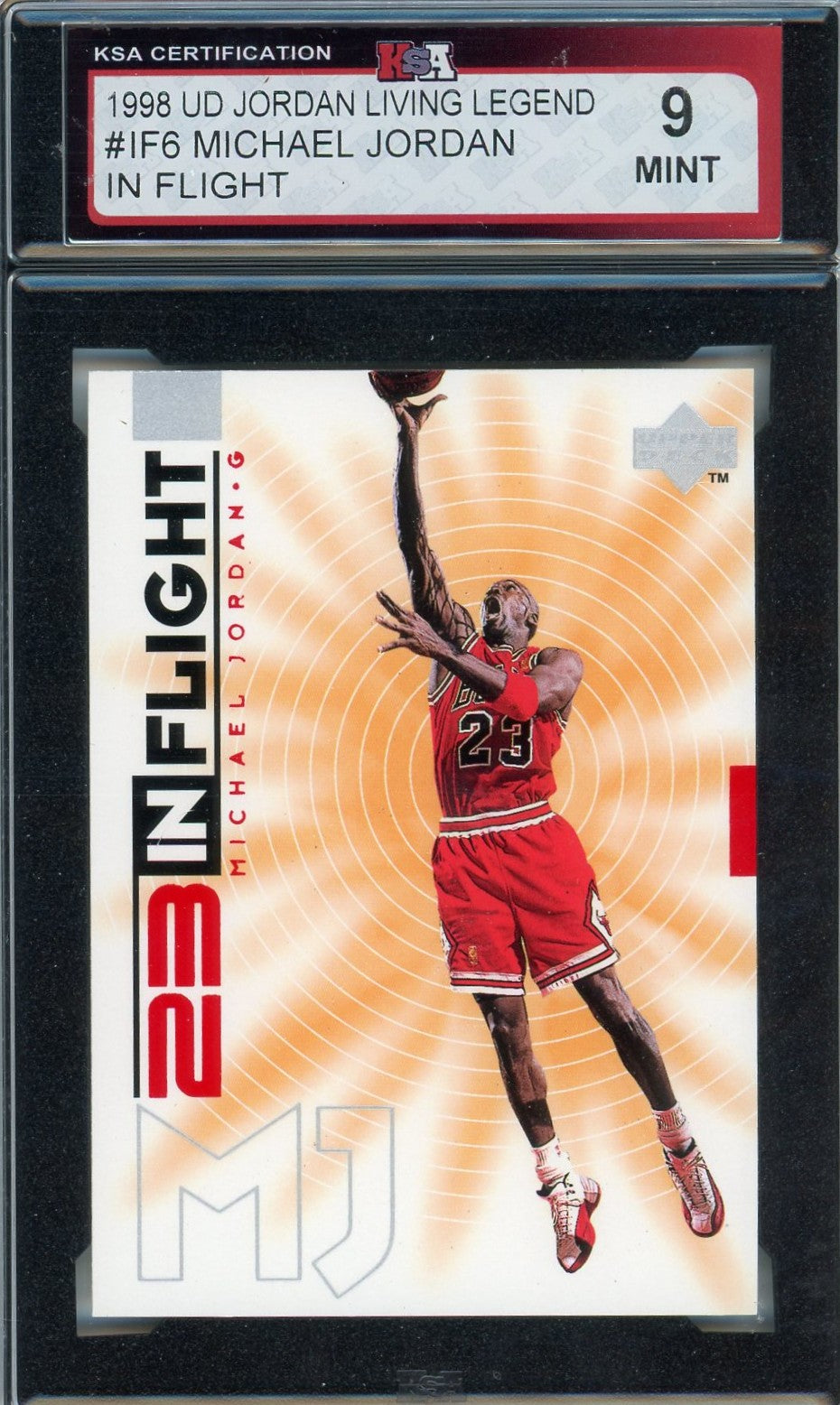 1998 UD Michael Jordan Living Legend In Flight Graded Card #IF6 KSA 9
