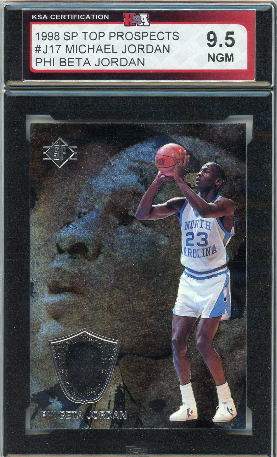 1998 UD SP Top Prospects Michael Jordan Phi Beta Graded Card #J17 KSA 9.5
