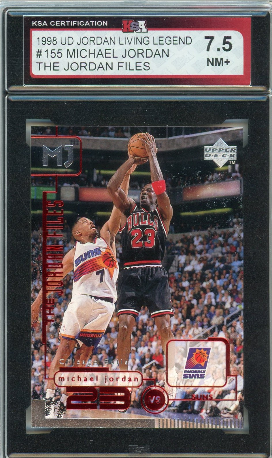 1998 UD Michael Jordan Living Legend The Jordan Files #155 Graded Card KSA 7.5