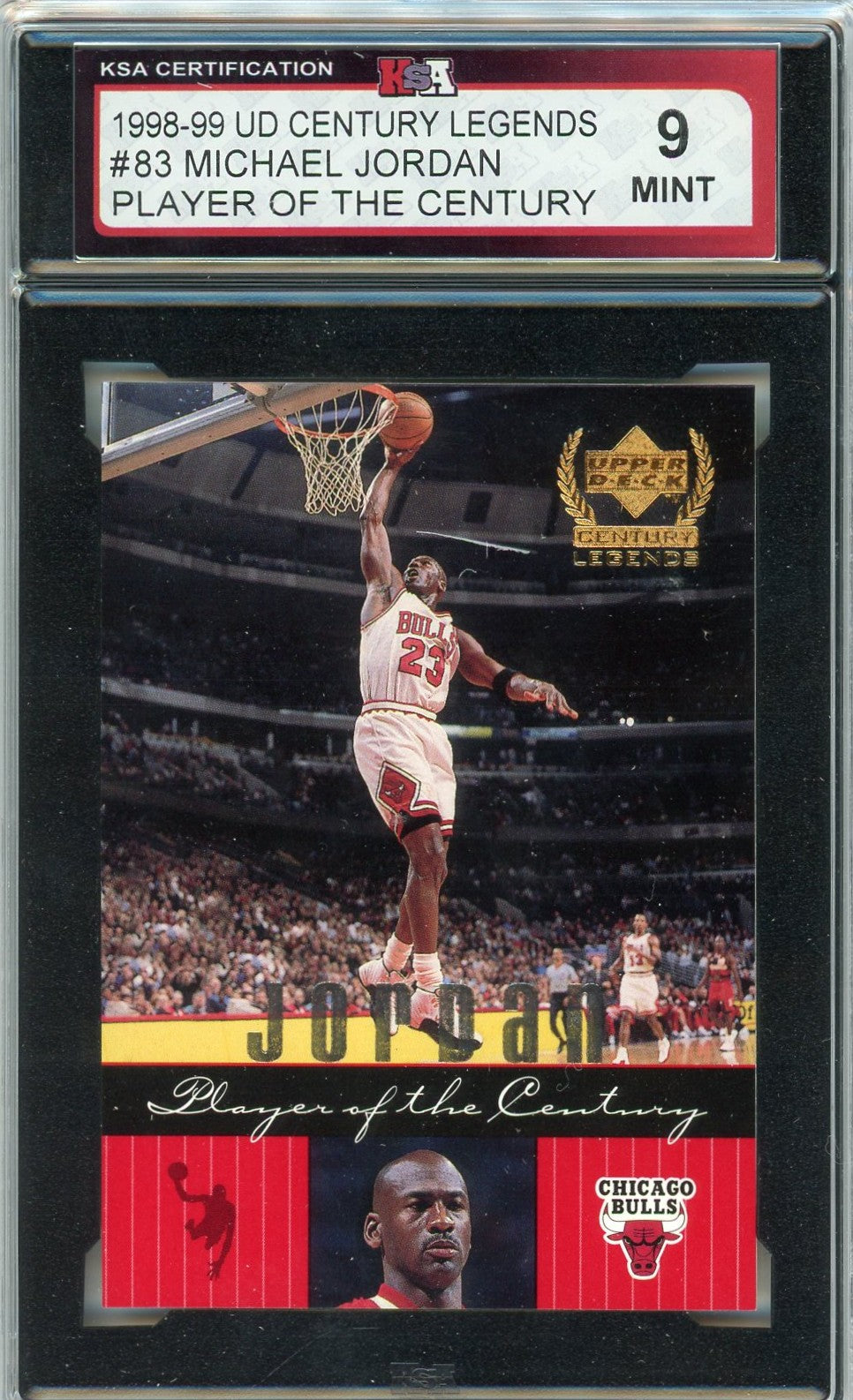 1998/99 UD Century Legends Michael Jordan Player of the Century #83 Graded Card KSA 9