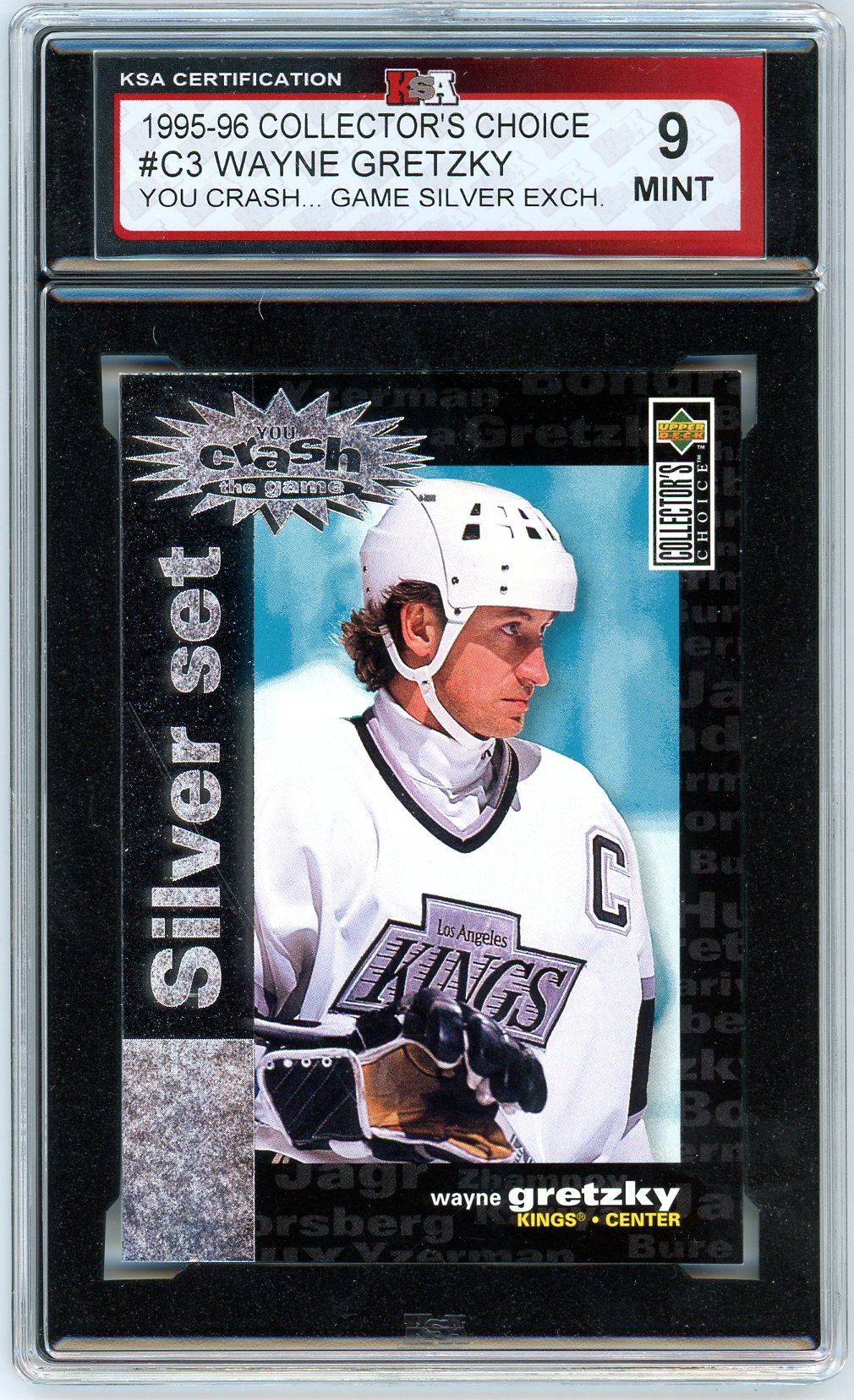 1995/96 Collector's Choice Wayne Gretzky You Crash the Game Graded Card KSA 9