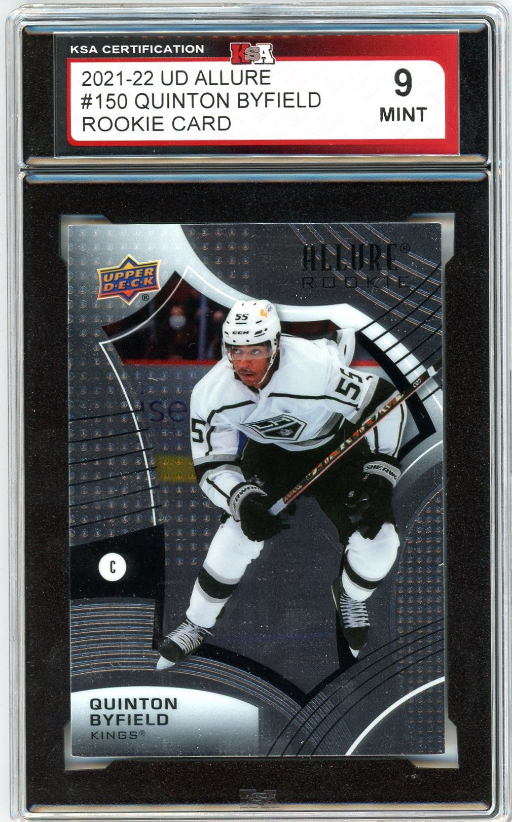 2021/22 Upper Deck Allure Quinton Byfield Graded Rookie Card #150 KSA 9
