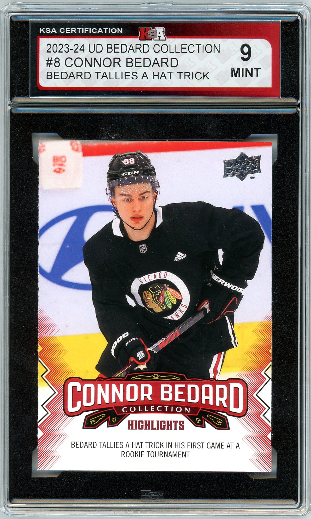 2023/24 Upper Deck Bedard Collection Bedard Tallies Graded Card #8 KSA 9