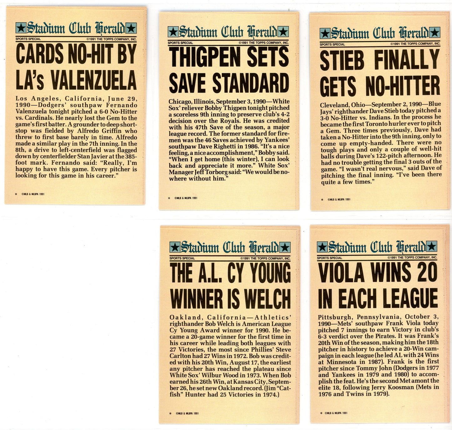 1991 Topps Stadium Club MLB Baseball Card Complete Set (600 Cards) + Charter Members *Baseball Only* (32 Cards)