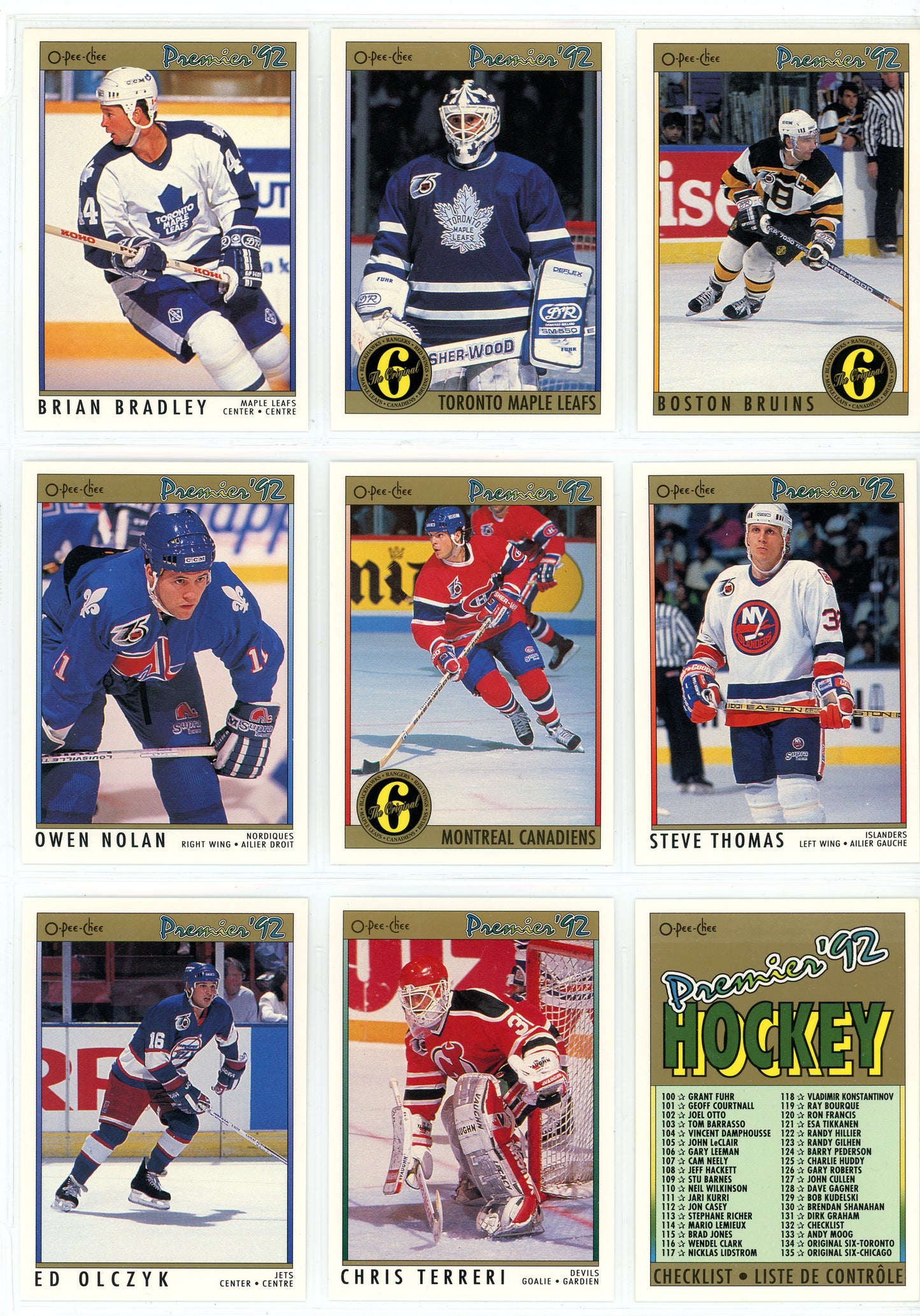 1991/92 OPC O-Pee-Chee Premier NHL Hockey Card Complete Set (198 Cards)