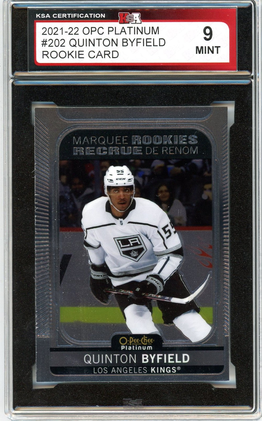 2021/22 OPC O-Pee-Chee Platinum Quinton Byfield Graded Rookie Card KSA 9