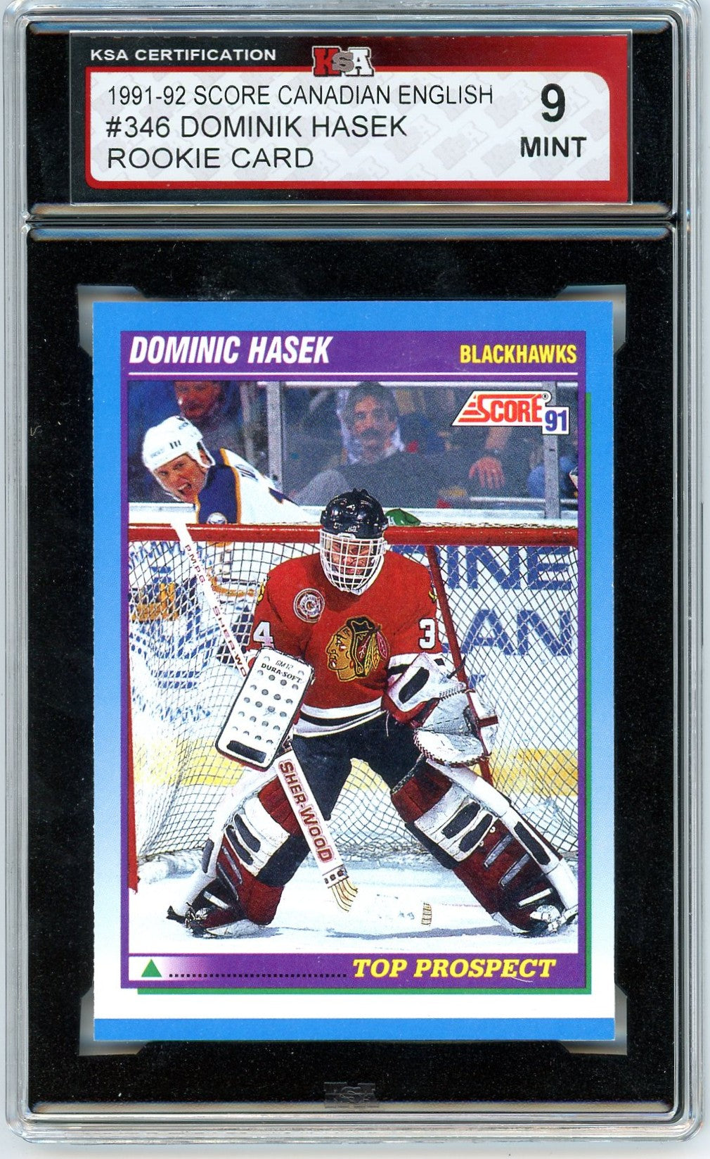 1991/92 Score Canadian Dominik Hasek Graded Rookie Card KSA 9