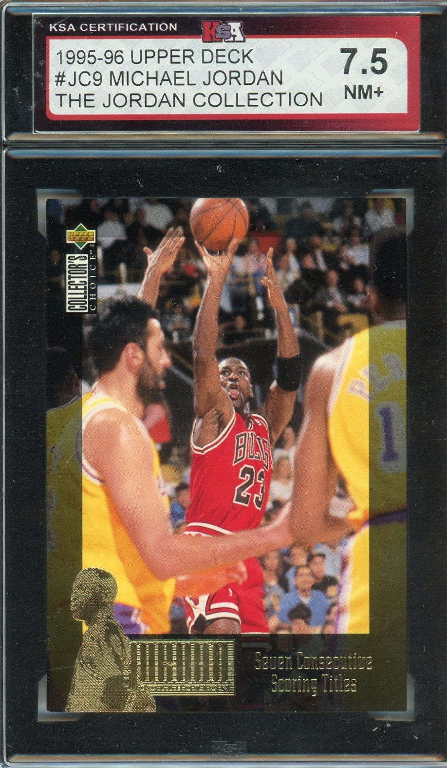 1995/96 Upper Deck Jordan Collection Michael Jordan Graded Card #JC9 KSA 7.5
