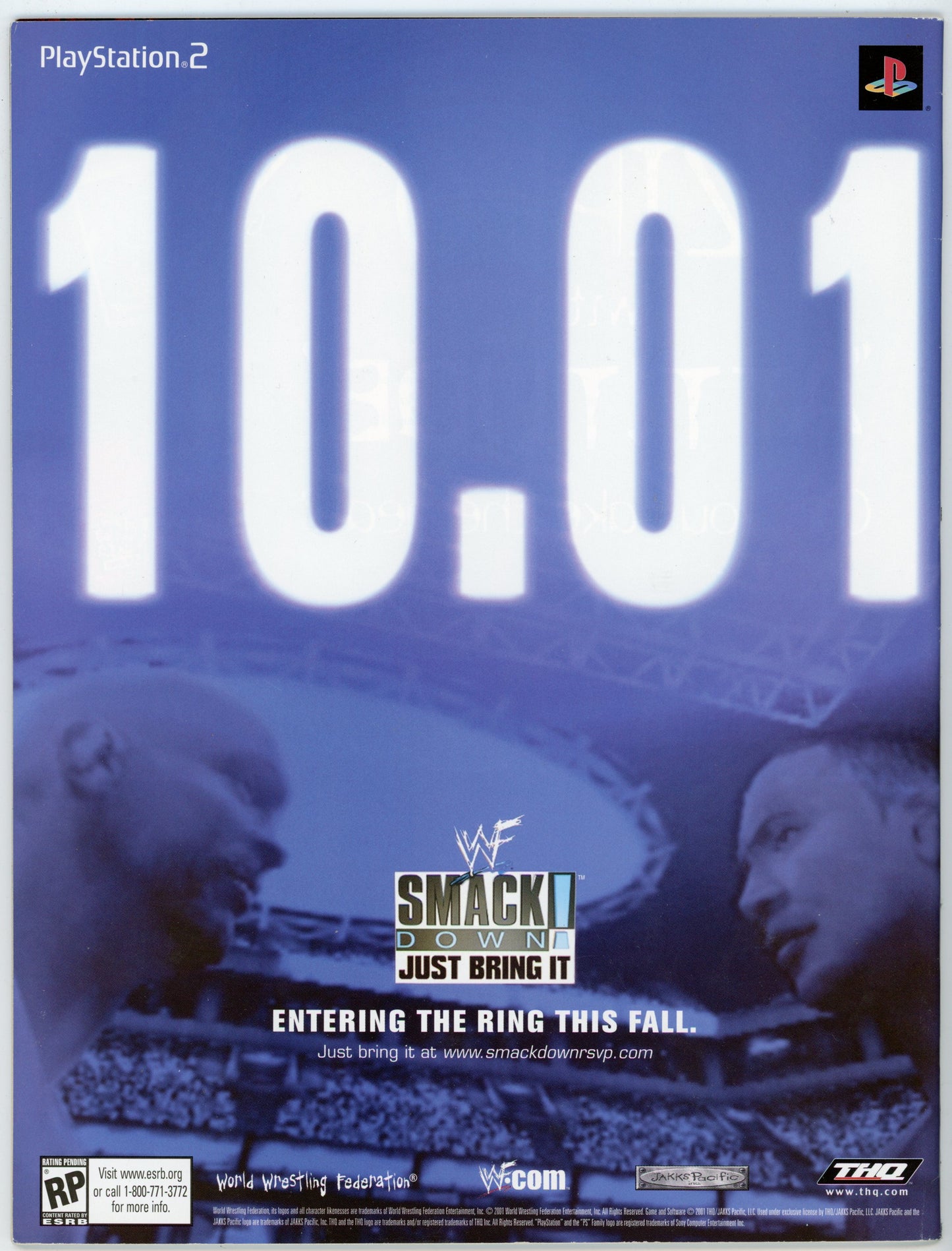 WWF WWE Raw Vintage Wrestling Magazine (October 2001) Rob Van Dam Cover