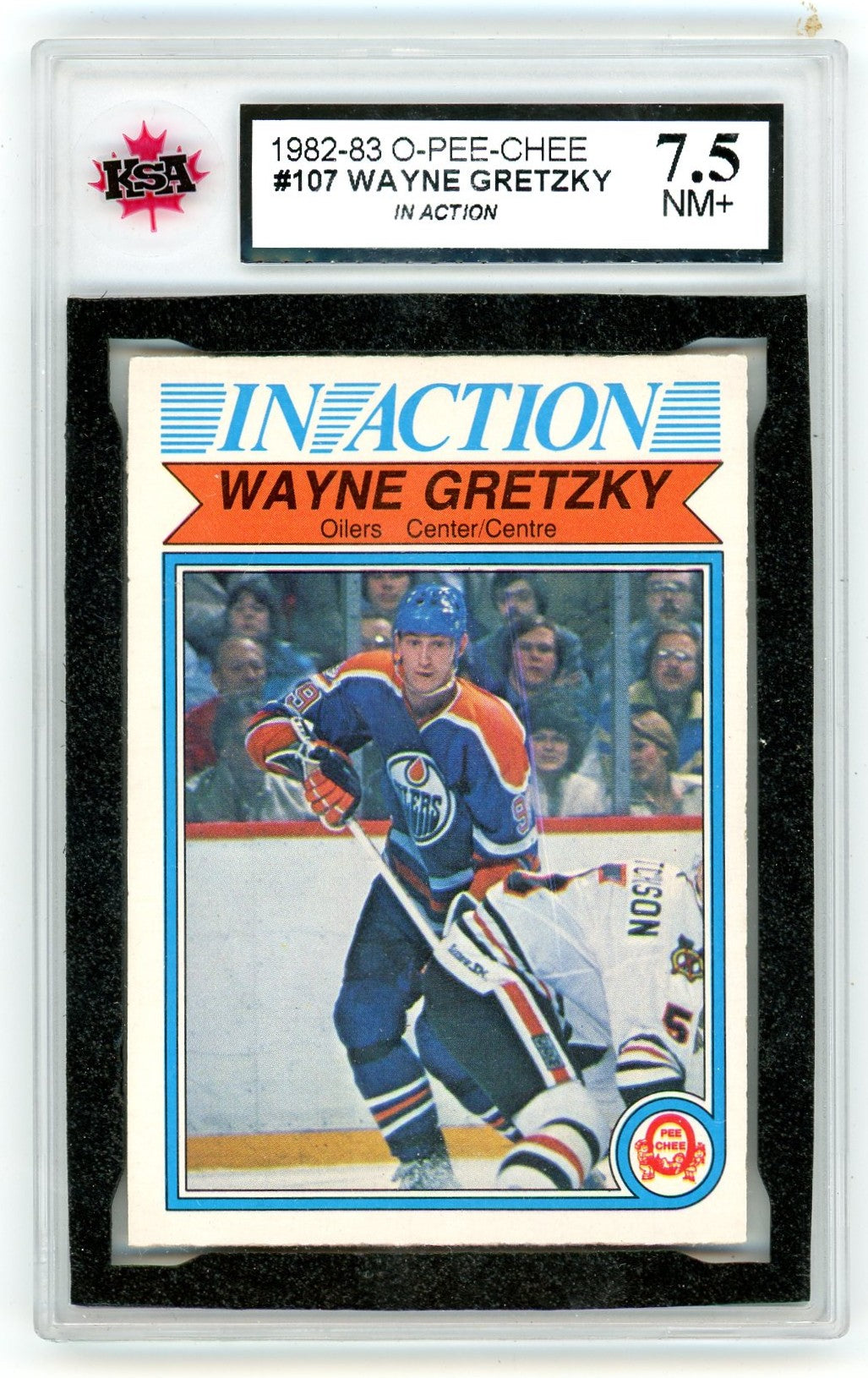 1982/83 OPC O-Pee-Chee Wayne Gretzky Graded Card #107 KSA 7.5