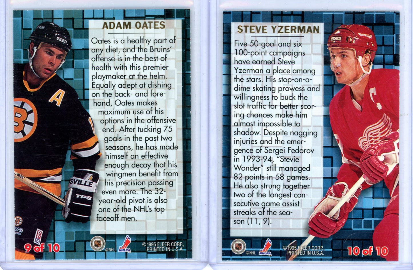 1994/95 Fleer Ultra Premier Pivots Hockey Card Complete Insert Set (10 Cards) Gretzky, Messier