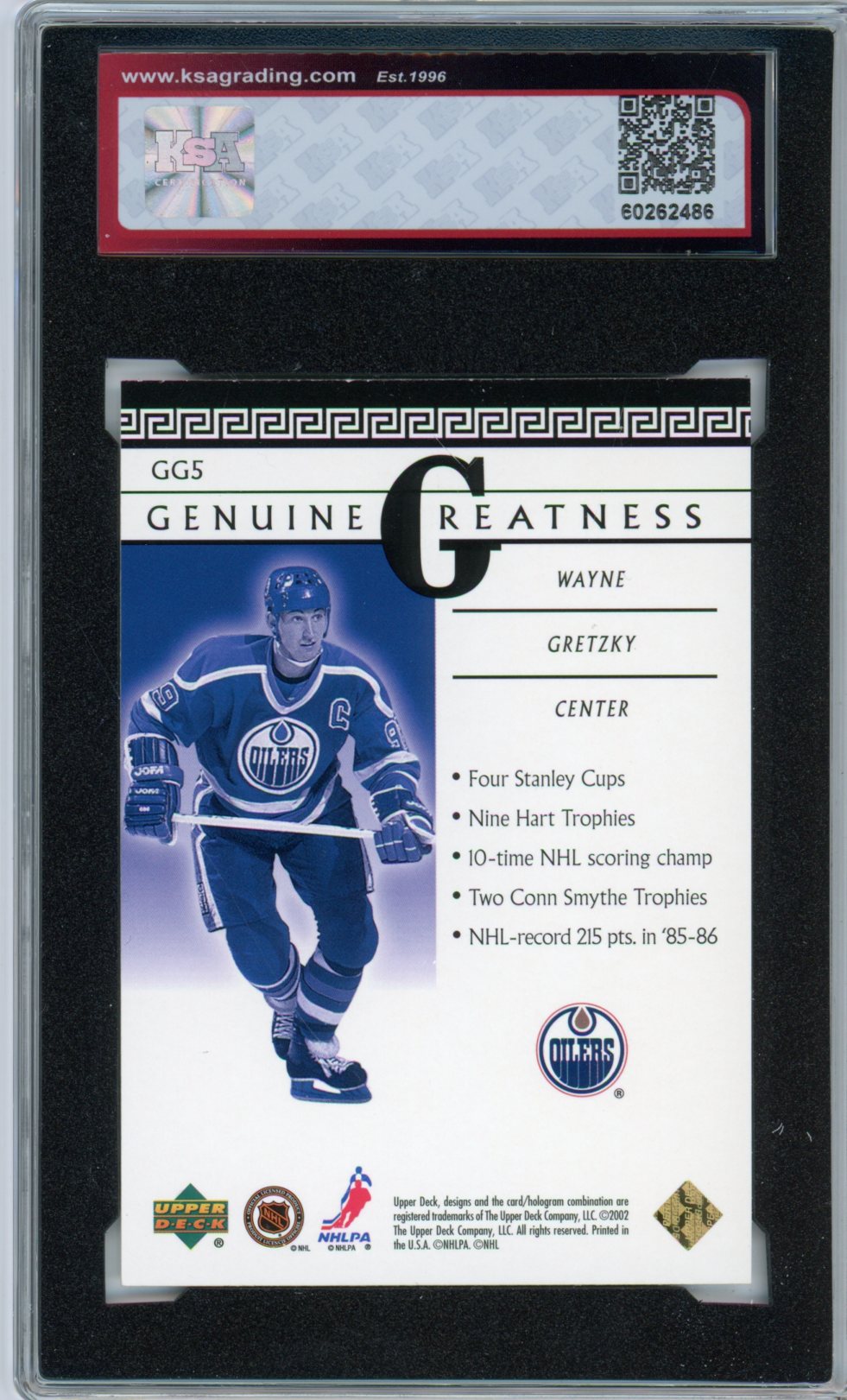 2002/03 UD Classic Portraits Wayne Gretzky Genuine Greatness Graded Card #GG5 KSA 9