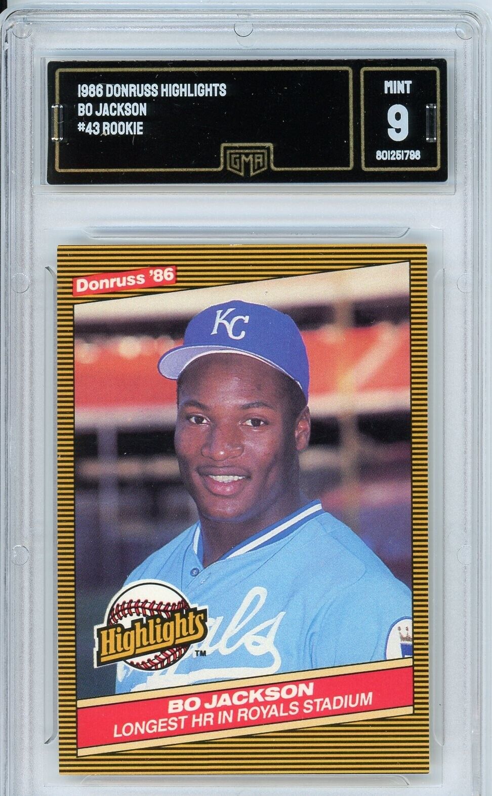 Graded 8.5 Bo Jackson Rookie 1987 Topps #170 Future Stars, Royals