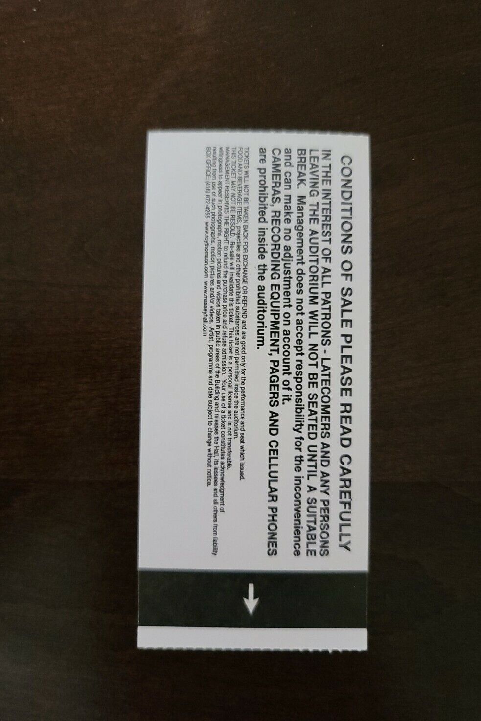 Alice Cooper 2003, Toronto Massey Hall Original Vintage Concert Ticket Stub