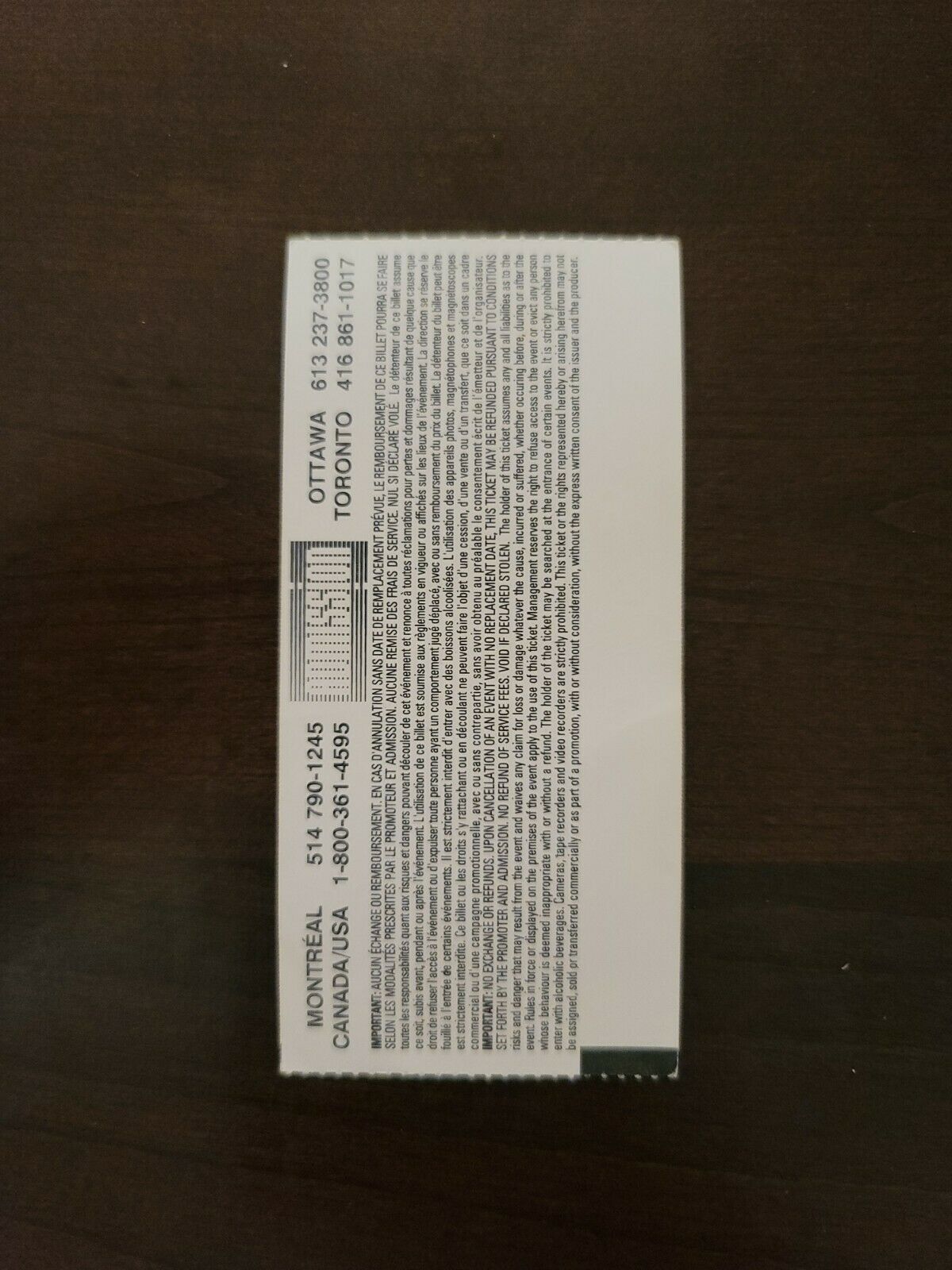 Edgefest 1998, Montreal Vintage Original Concert Ticket Stub
