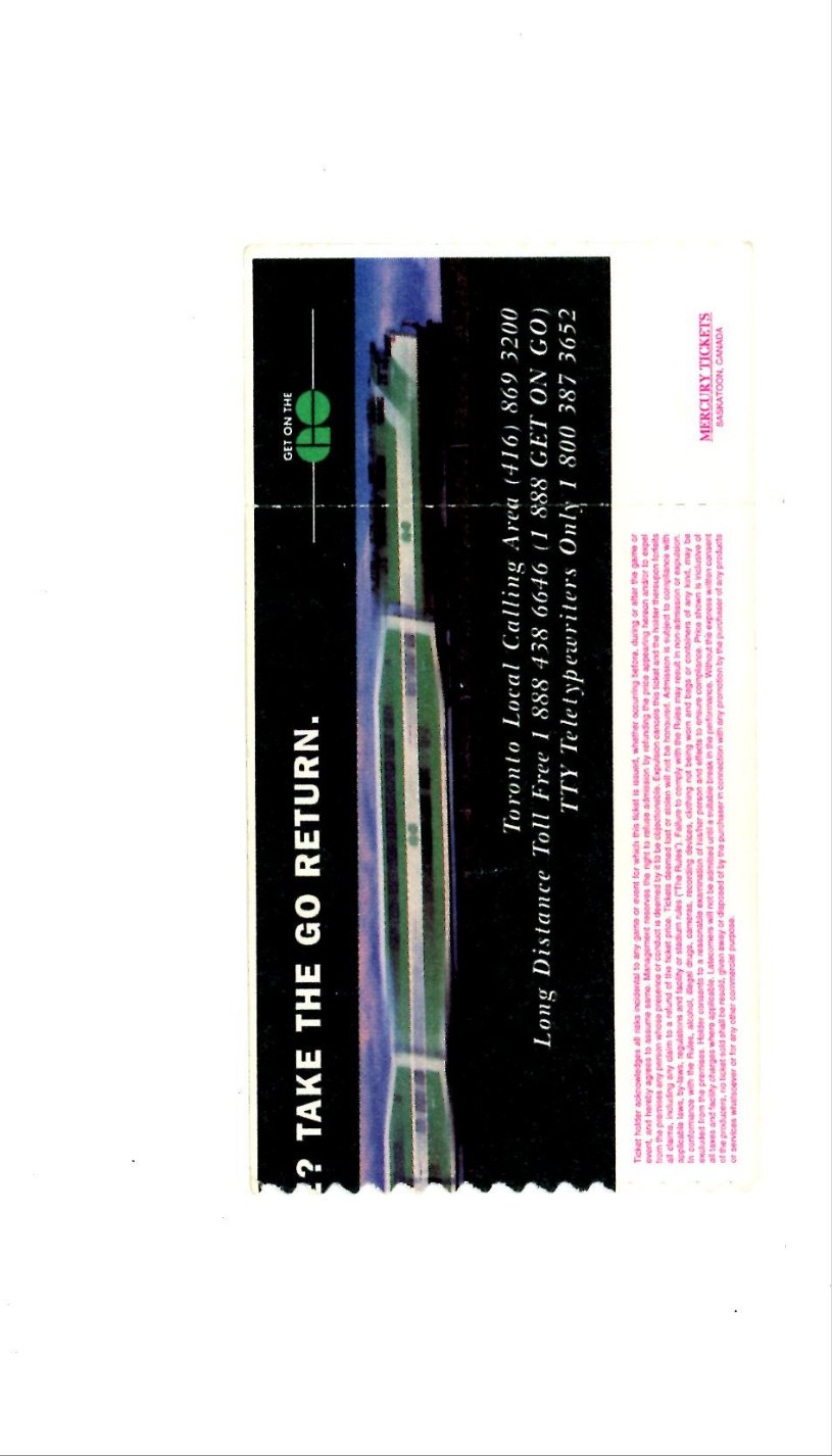 Original Bob Dylan & Joni Mitchell Vintage Concert Ticket Stub Maple Leaf Gardens (Toronto, 1998)