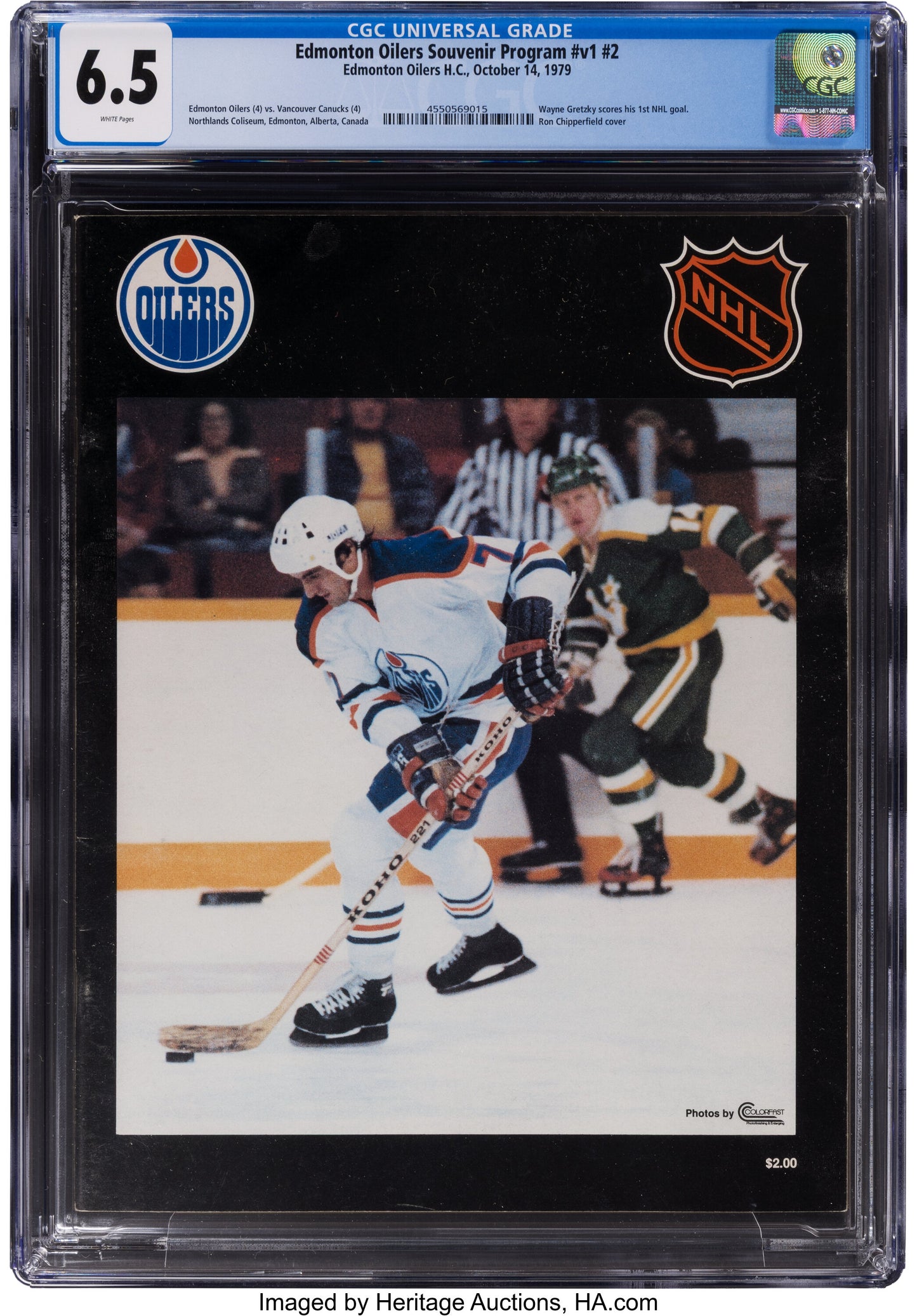 1979 Wayne Gretzky 1st NHL Goal Graded Hockey Rookie Program CGC 6.5 - Only Graded Example!
