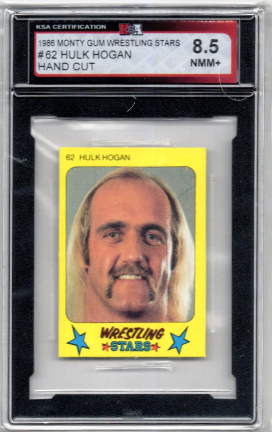 1986 Monty Gum Wrestling Stars Hulk Hogan Wrestling Card #62 KSA 8.5