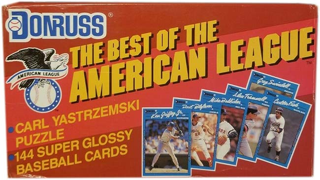 1990 Donruss Best of the American League MLB Baseball Card Complete Set (144 Cards) Sealed Ken Griffey Jr