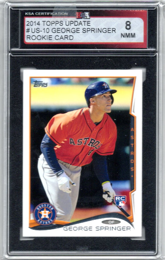 2014 Topps Update George Springer Graded Rookie Card #US10 KSA 8