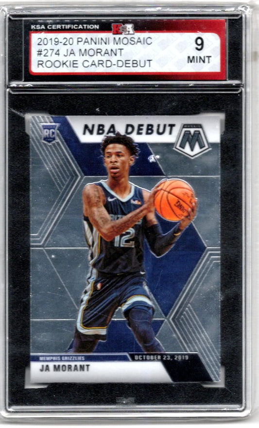 2019/20 Panini Mosaic JA Morant Rookie Card-Debut KSA 9.0
