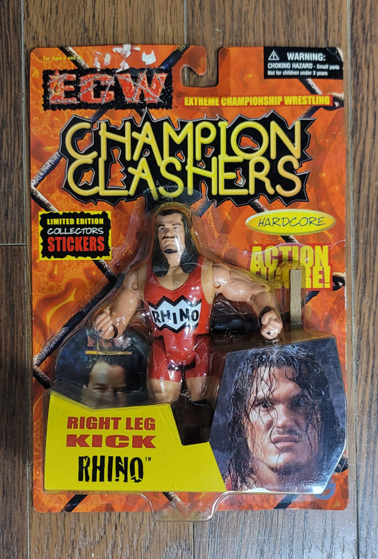 2000 Toy Makers ECW Rhino Champion Clashers Hardcore Wrestling Action Figure