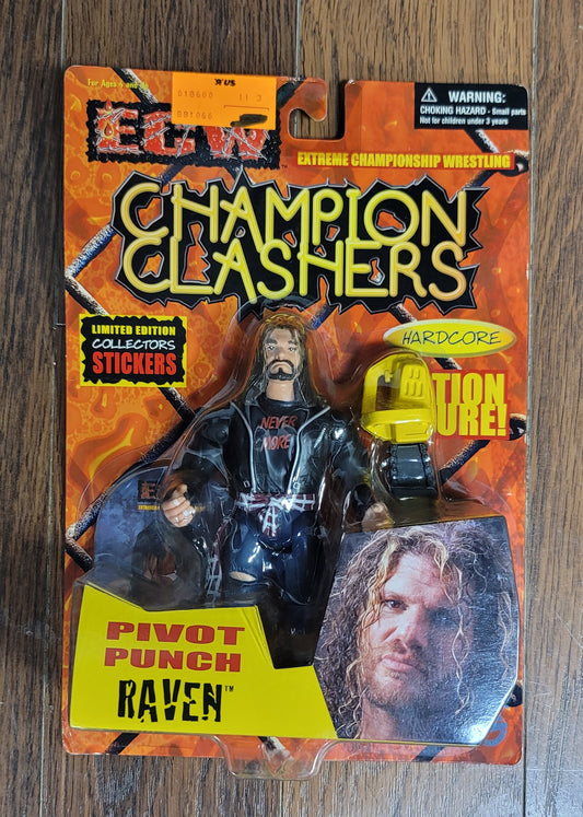 2000 Toy Makers ECW Raven Champion Clashers Hardcore Wrestling Action Figure